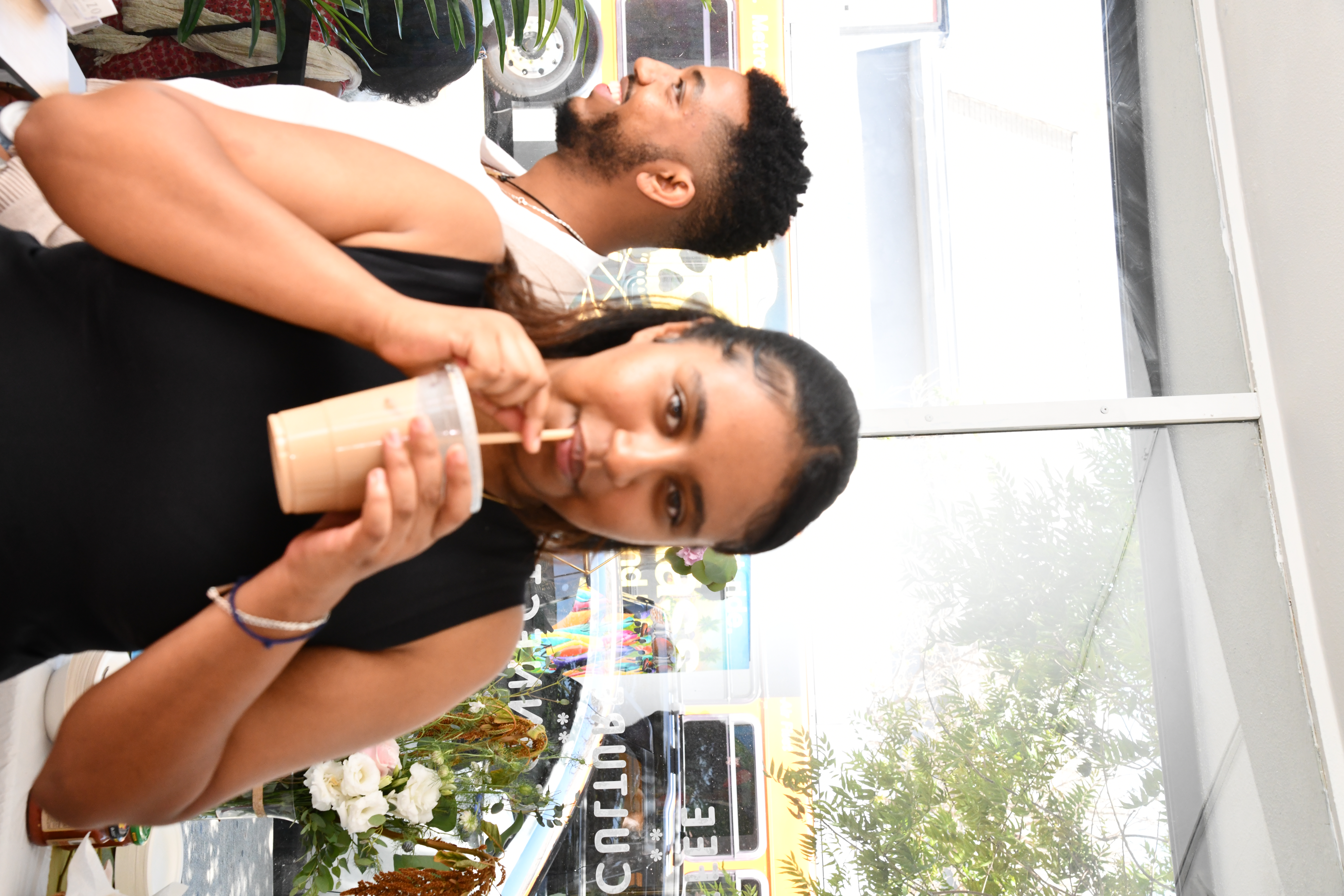 Guest enjoying GUZO Coffee
